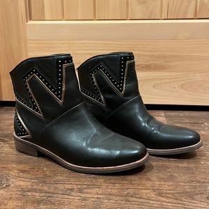 UGG Lars Studded Black and Gold Leather Bootie {Size 7 barely worn